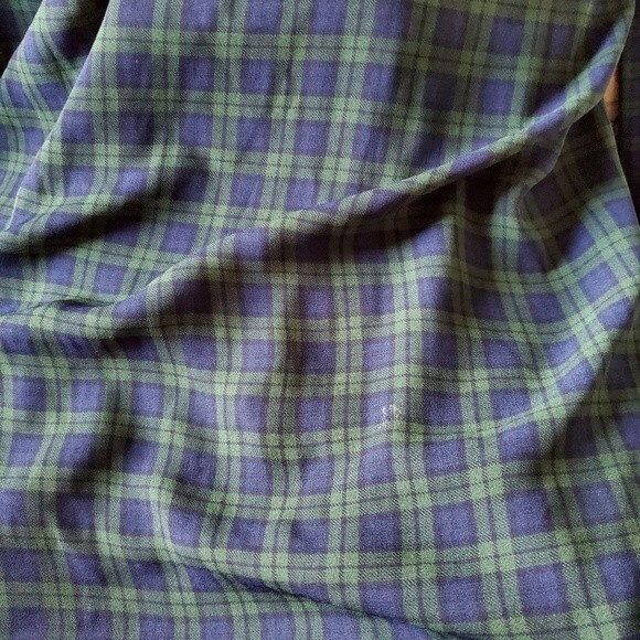 Talbots Tartan Plaid Semi Sheer Tie Sleeve Blouse - Picture 7 of 7